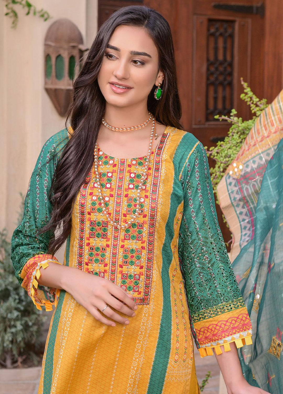 MTF Nagina Embroidered Lawn Suit Unstitched 3 Piece MTF22NE 06 - Summer Collection