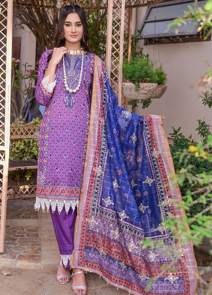 MTF Nagina Embroidered Lawn Suit Unstitched 3 Piece MTF22NE 07 - Summer Collection