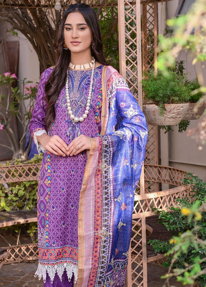 MTF Nagina Embroidered Lawn Suit Unstitched 3 Piece MTF22NE 07 - Summer Collection