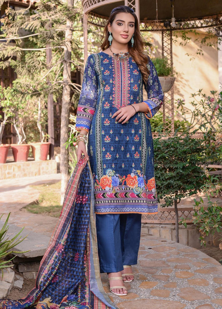 MTF Nagina Embroidered Lawn Suit Unstitched 3 Piece MTF22NE 08 - Summer Collection