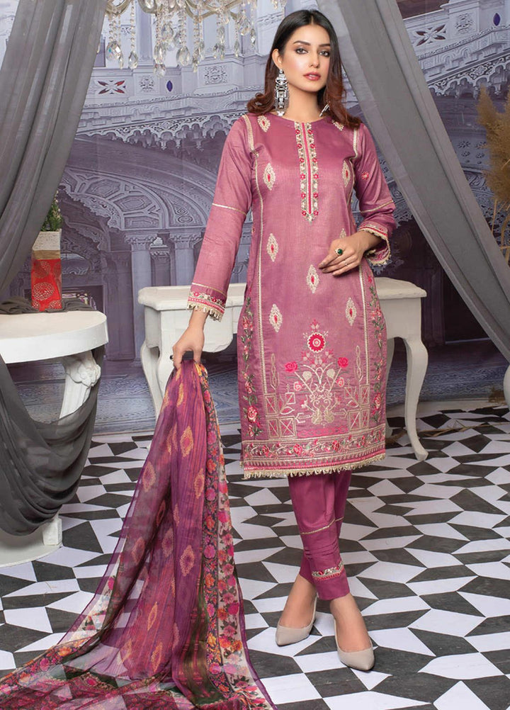 MTF Embroidered Lawn Suits Unstitched 3 Piece MTF21NR MTF-02 - Summer Collection