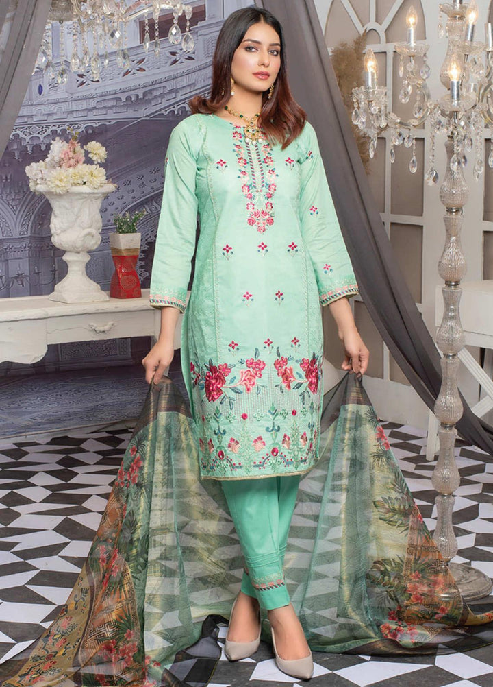 MTF Embroidered Lawn Suits Unstitched 3 Piece MTF21NR MTF-03 - Summer Collection