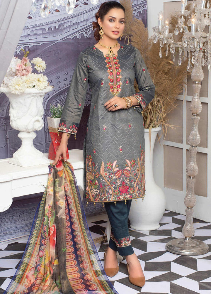 MTF Embroidered Lawn Suits Unstitched 3 Piece MTF21NR MTF-04 - Summer Collection