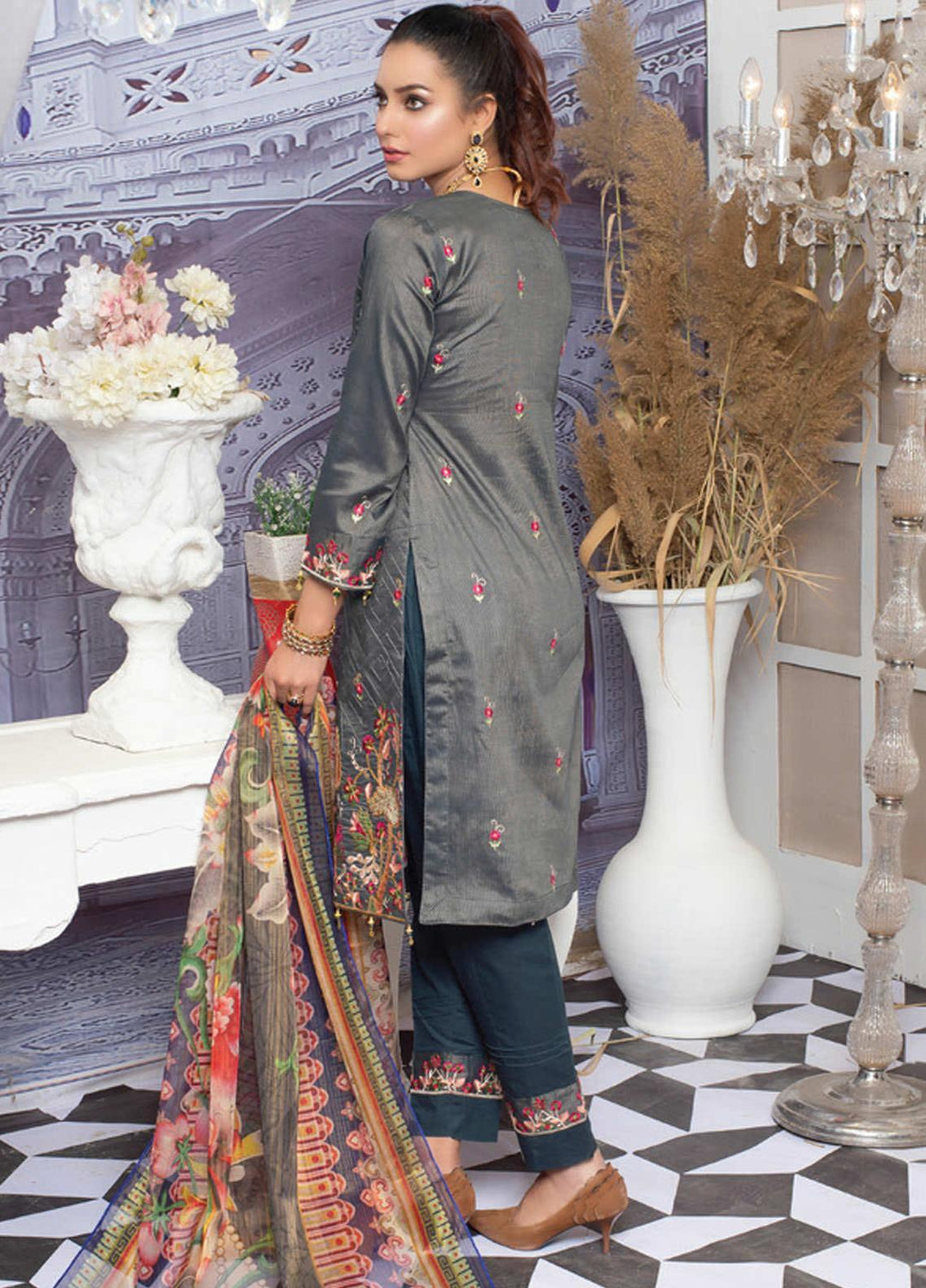 MTF Embroidered Lawn Suits Unstitched 3 Piece MTF21NR MTF-04 - Summer Collection