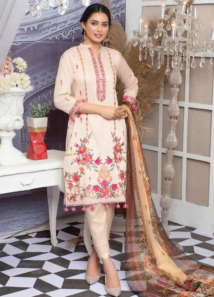 MTF Embroidered Lawn Suits Unstitched 3 Piece MTF21NR MTF-05 - Summer Collection