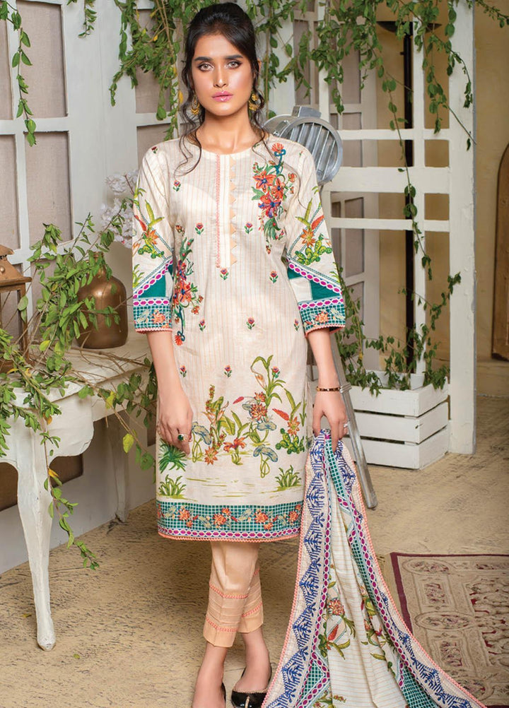 MTF Embroidered Lawn Suits Unstitched 3 Piece MTF21EL MTF-1-B - Summer Collection