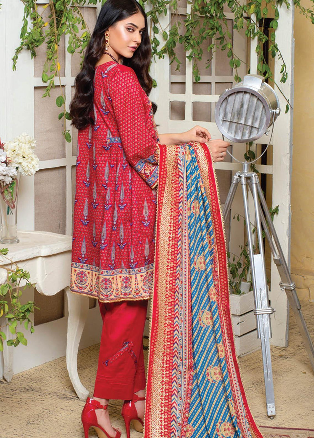 MTF Embroidered Lawn Suits Unstitched 3 Piece MTF21EL MTF-2-A - Summer Collection