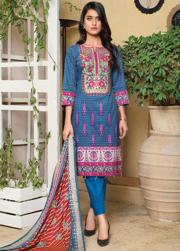 MTF Embroidered Lawn Suits Unstitched 3 Piece MTF21EL MTF-2-B - Summer Collection