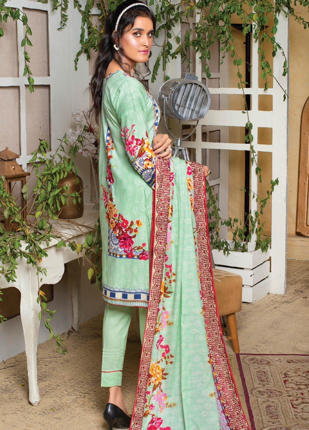 MTF Embroidered Lawn Suits Unstitched 3 Piece MTF21EL MTF-3-A - Summer Collection