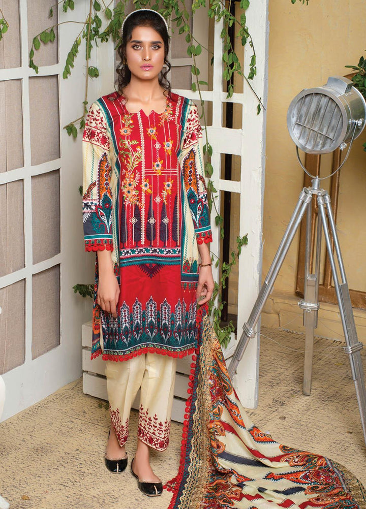 MTF Embroidered Lawn Suits Unstitched 3 Piece MTF21EL MTF-4-A - Summer Collection