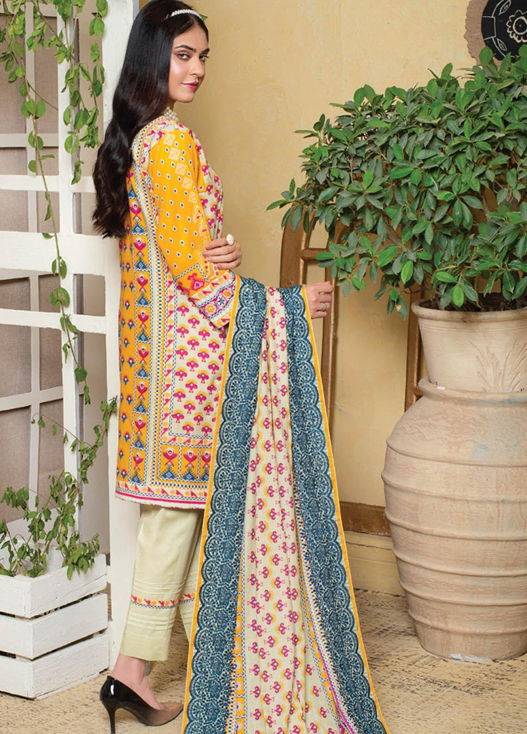 MTF Embroidered Lawn Suits Unstitched 3 Piece MTF21EL MTF-5-A - Summer Collection
