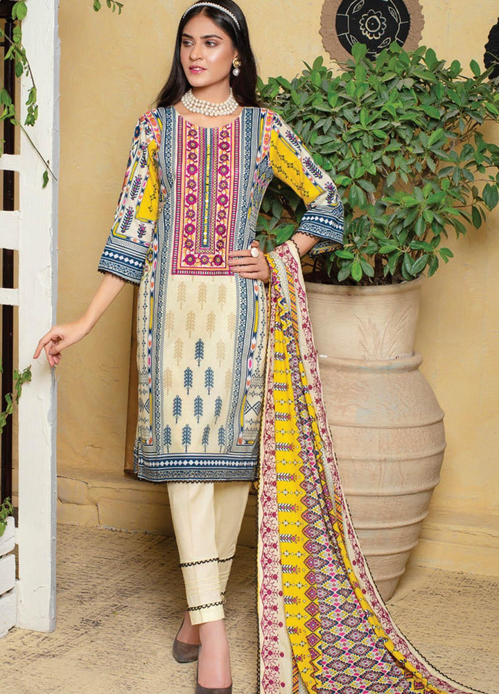 MTF Embroidered Lawn Suits Unstitched 3 Piece MTF21EL MTF-6-B - Summer Collection