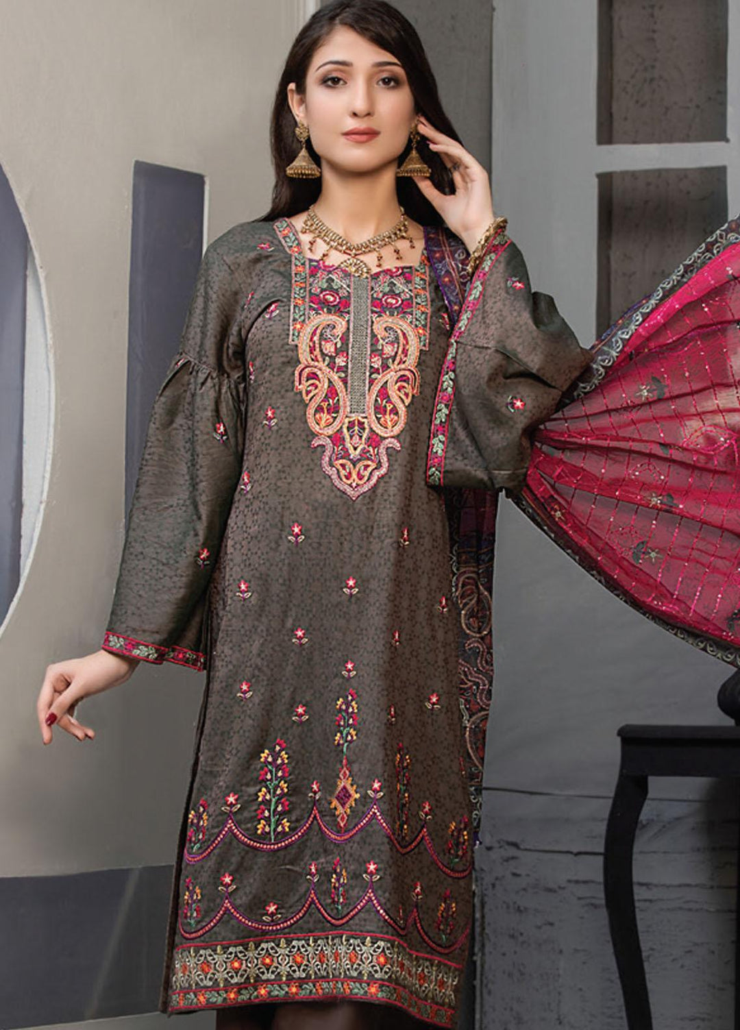 MTF Embroidered Jacquard Suits Unstitched 3 Piece MTF21TT D-05 - Summer Collection