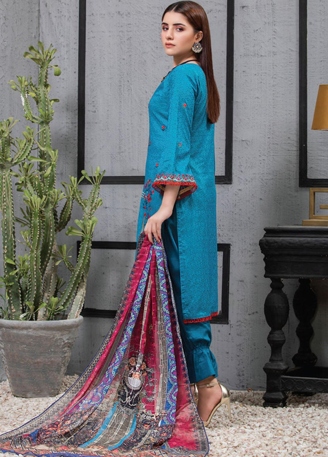 MTF Embroidered Jacquard Suits Unstitched 3 Piece MTF21TT D-07 - Summer Collection