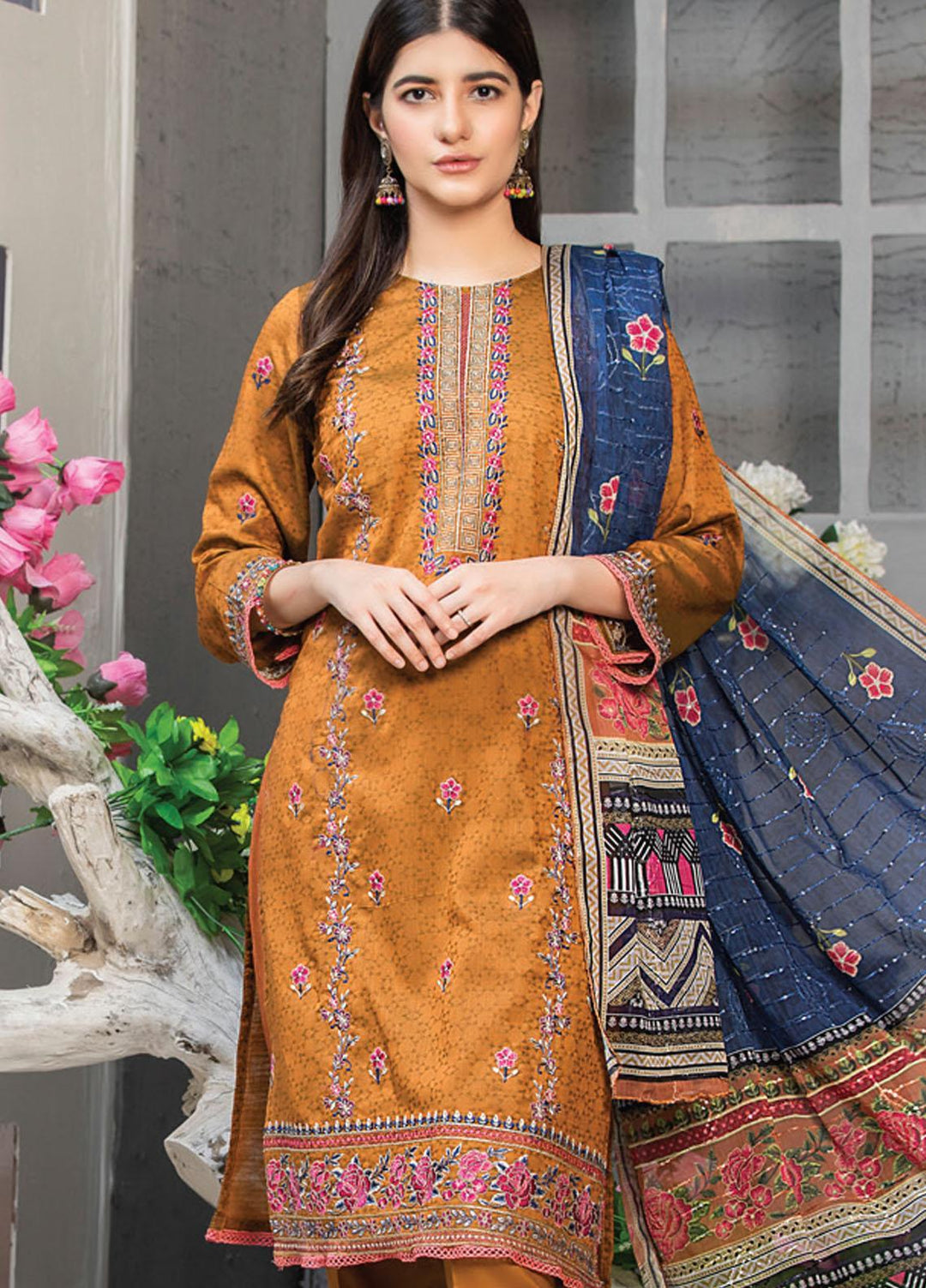 MTF Embroidered Jacquard Suits Unstitched 3 Piece MTF21TT D-09 - Summer Collection