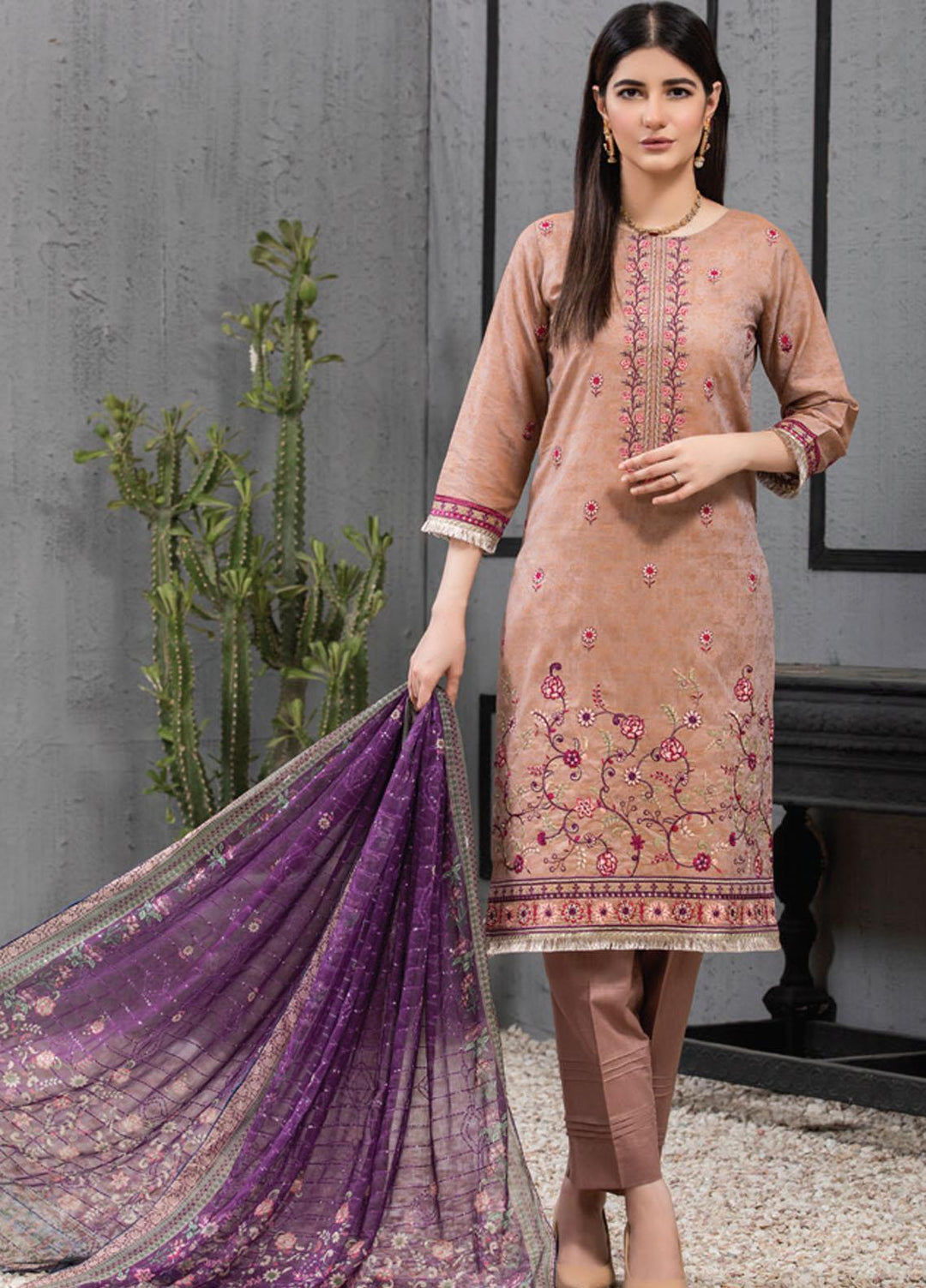 MTF Embroidered Jacquard Suits Unstitched 3 Piece MTF21TT D-12 - Summer Collection