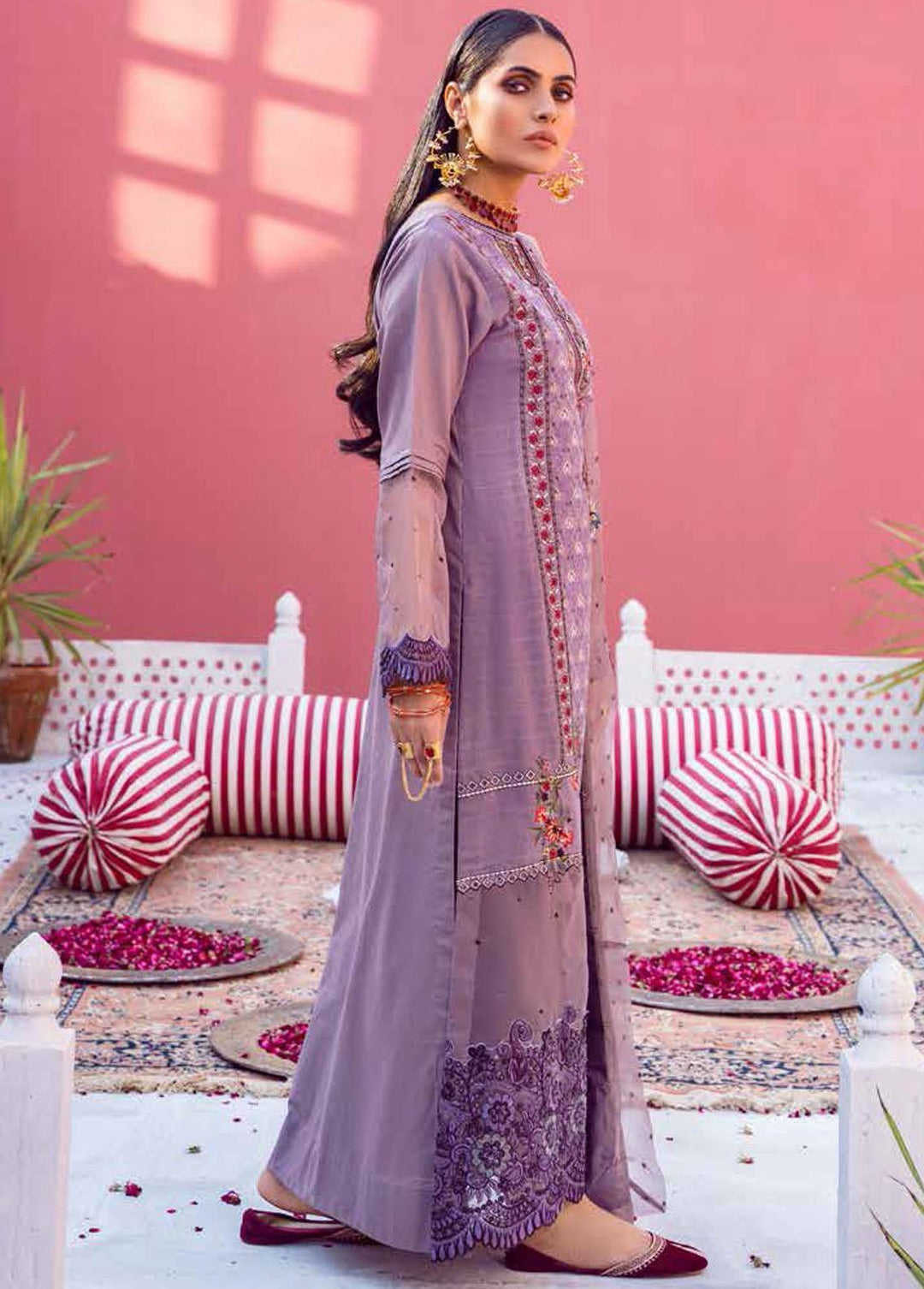 Mukesh By Al Zohaib Embroidered Lawn Suits Unstitched 3 Piece AZ23M A-04 JAHAN-ARA - Summer Collection
