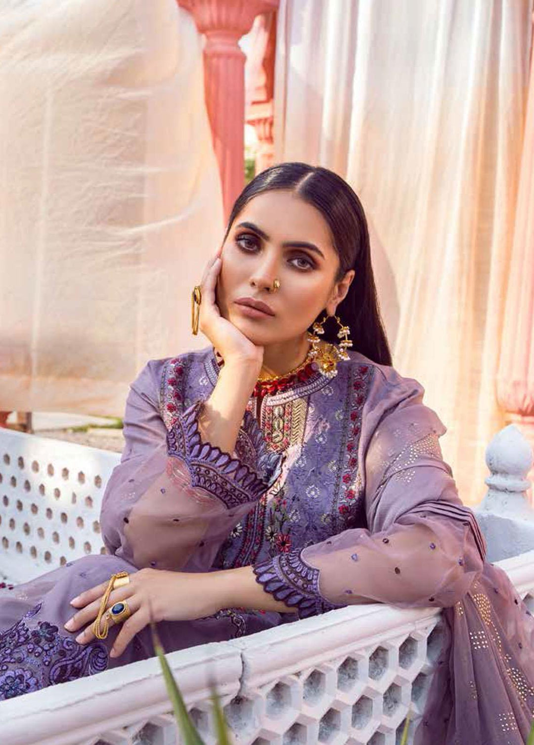 Mukesh By Al Zohaib Embroidered Lawn Suits Unstitched 3 Piece AZ23M A-04 JAHAN-ARA - Summer Collection