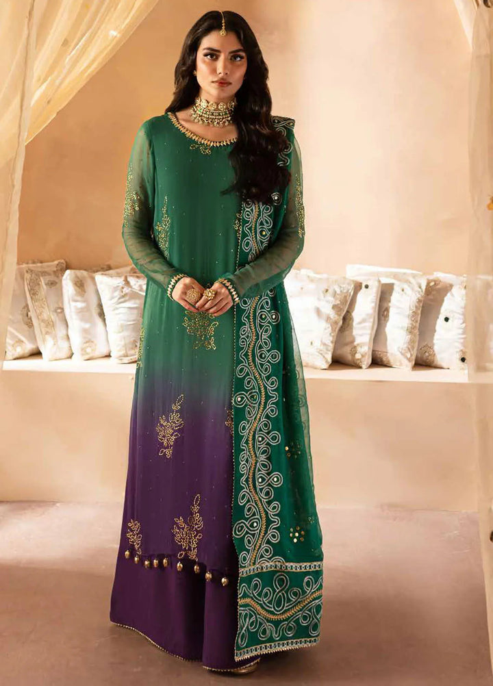Mukeshkari By Nureh Embroidered Chiffon Suit Unstitched 4 Piece NU24MK MK-01 - Formal Collection