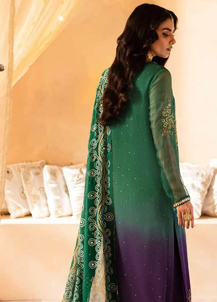 Mukeshkari By Nureh Embroidered Chiffon Suit Unstitched 4 Piece NU24MK MK-01 - Formal Collection