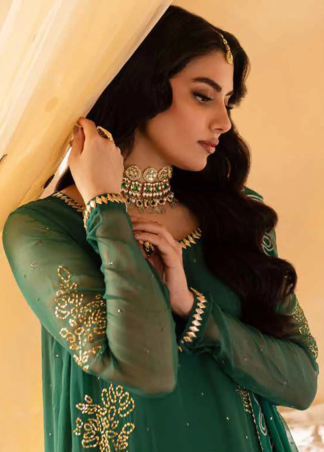 Mukeshkari By Nureh Embroidered Chiffon Suit Unstitched 4 Piece NU24MK MK-01 - Formal Collection