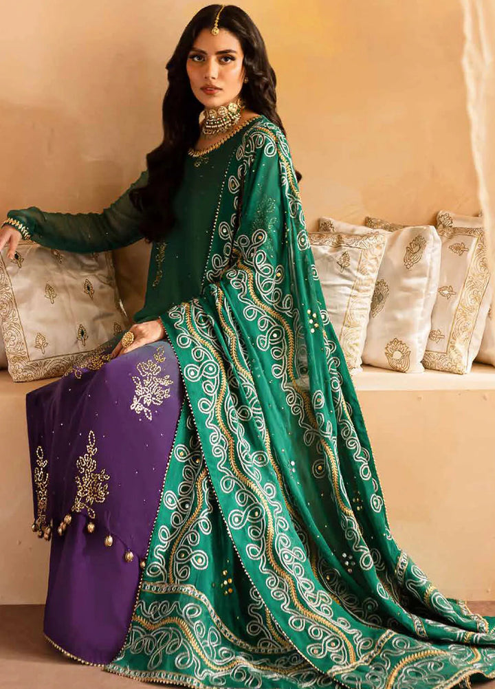 Mukeshkari By Nureh Embroidered Chiffon Suit Unstitched 4 Piece NU24MK MK-01 - Formal Collection