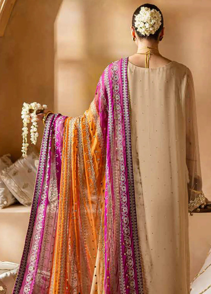 Mukeshkari By Nureh Embroidered Chiffon Suit Unstitched 4 Piece NU24MK MK-02 - Formal Collection