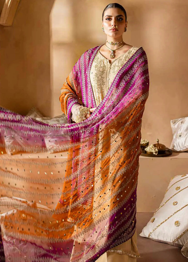 Mukeshkari By Nureh Embroidered Chiffon Suit Unstitched 4 Piece NU24MK MK-02 - Formal Collection