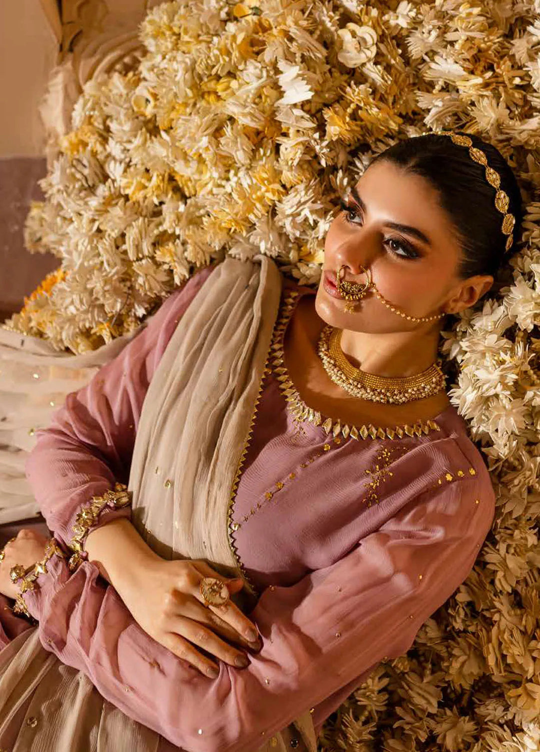 Mukeshkari By Nureh Embroidered Chiffon Suit Unstitched 4 Piece NU24MK MK-04 - Formal Collection