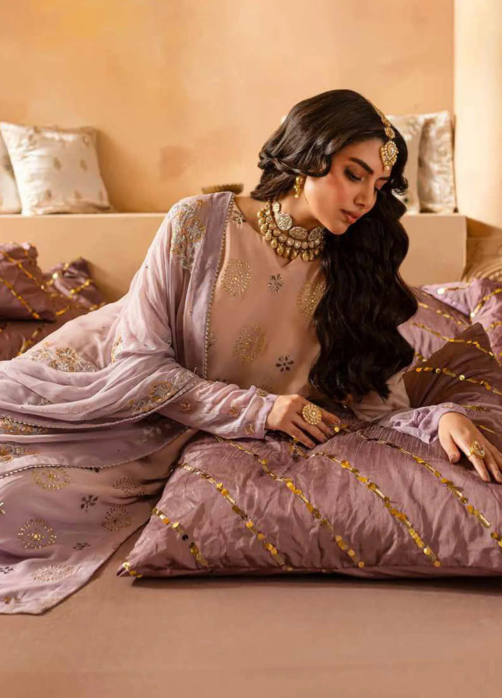 Mukeshkari By Nureh Embroidered Chiffon Suit Unstitched 4 Piece NU24MK MK-06 - Formal Collection