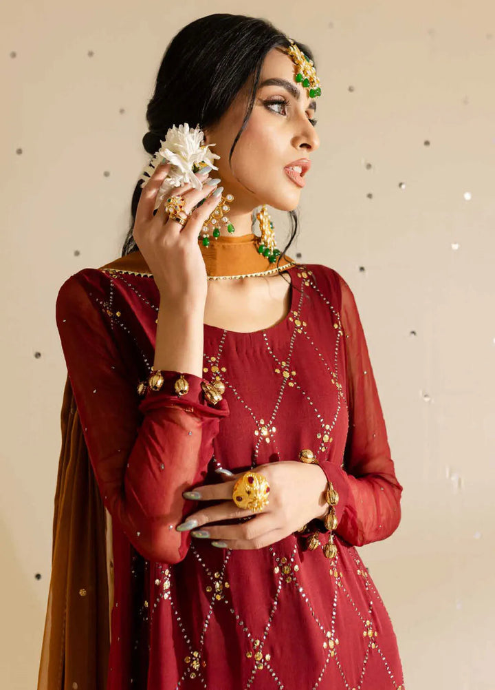 Mukeshkari by Nureh Embroidered Chiffon Suit Unstitched 4 Piece NU25MC MK-09 - Formals Collection