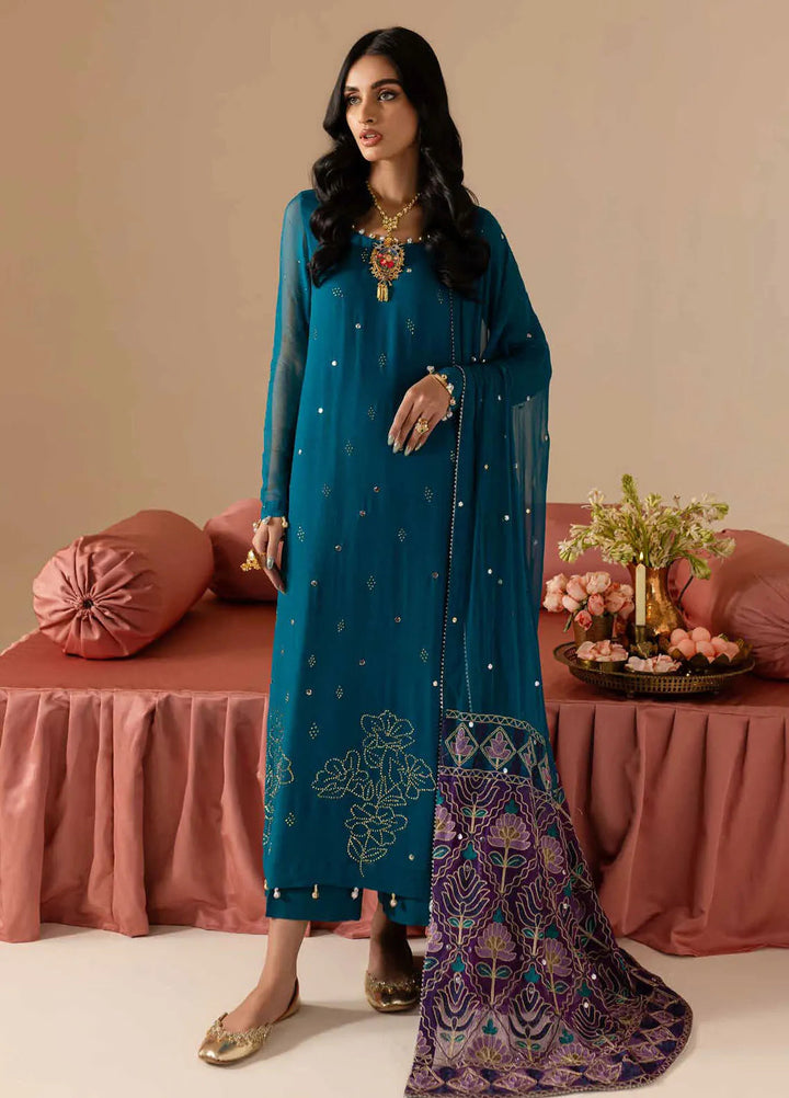 Mukeshkari by Nureh Embroidered Chiffon Suit Unstitched 4 Piece NU25MC MK-10 - Formals Collection