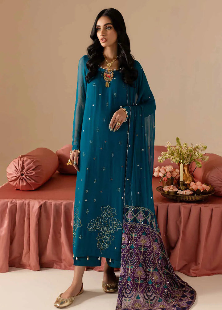 Mukeshkari by Nureh Embroidered Chiffon Suit Unstitched 4 Piece NU25MC MK-10 - Formals Collection