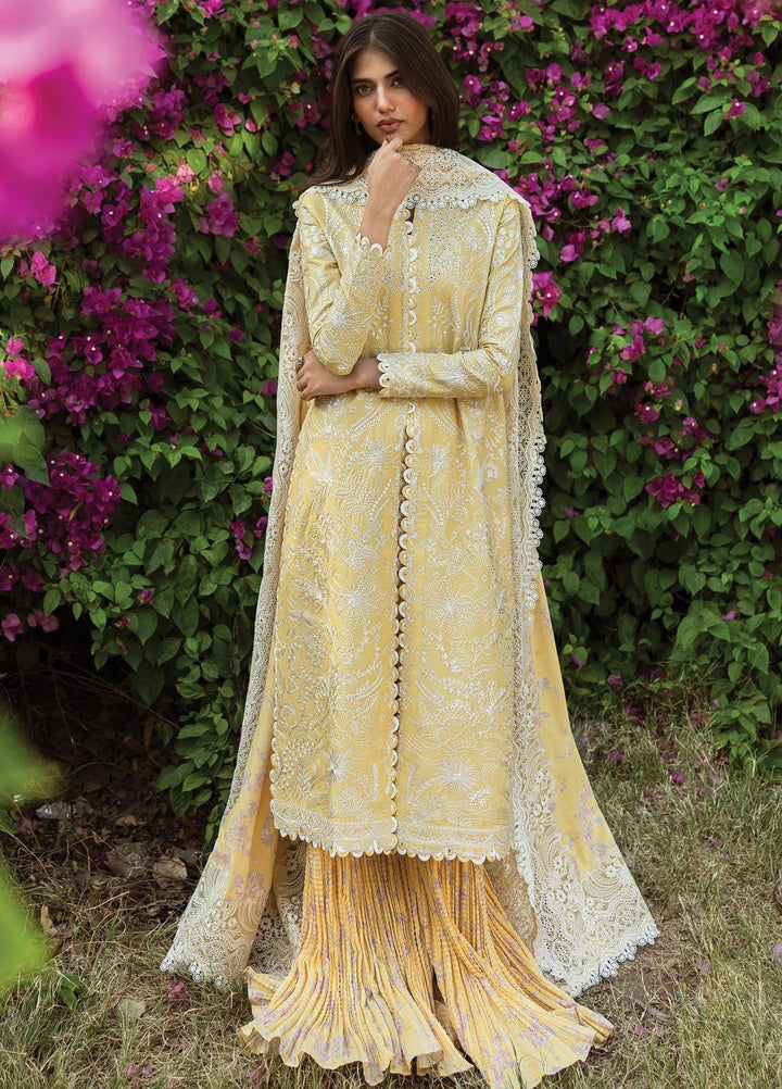 Mulaqaat by Afrozeh Embroidered Lawn Suits Unstitched 3 Piece AF25MFL D-01 Taqdeer - Summer Collection