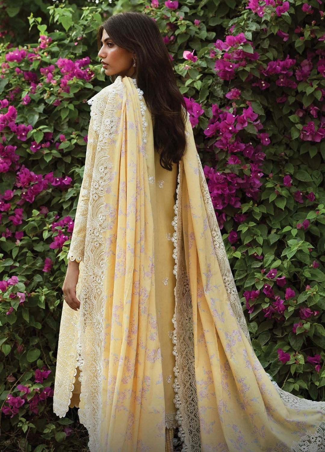 Mulaqaat by Afrozeh Embroidered Lawn Suits Unstitched 3 Piece AF25MFL D-01 Taqdeer - Summer Collection