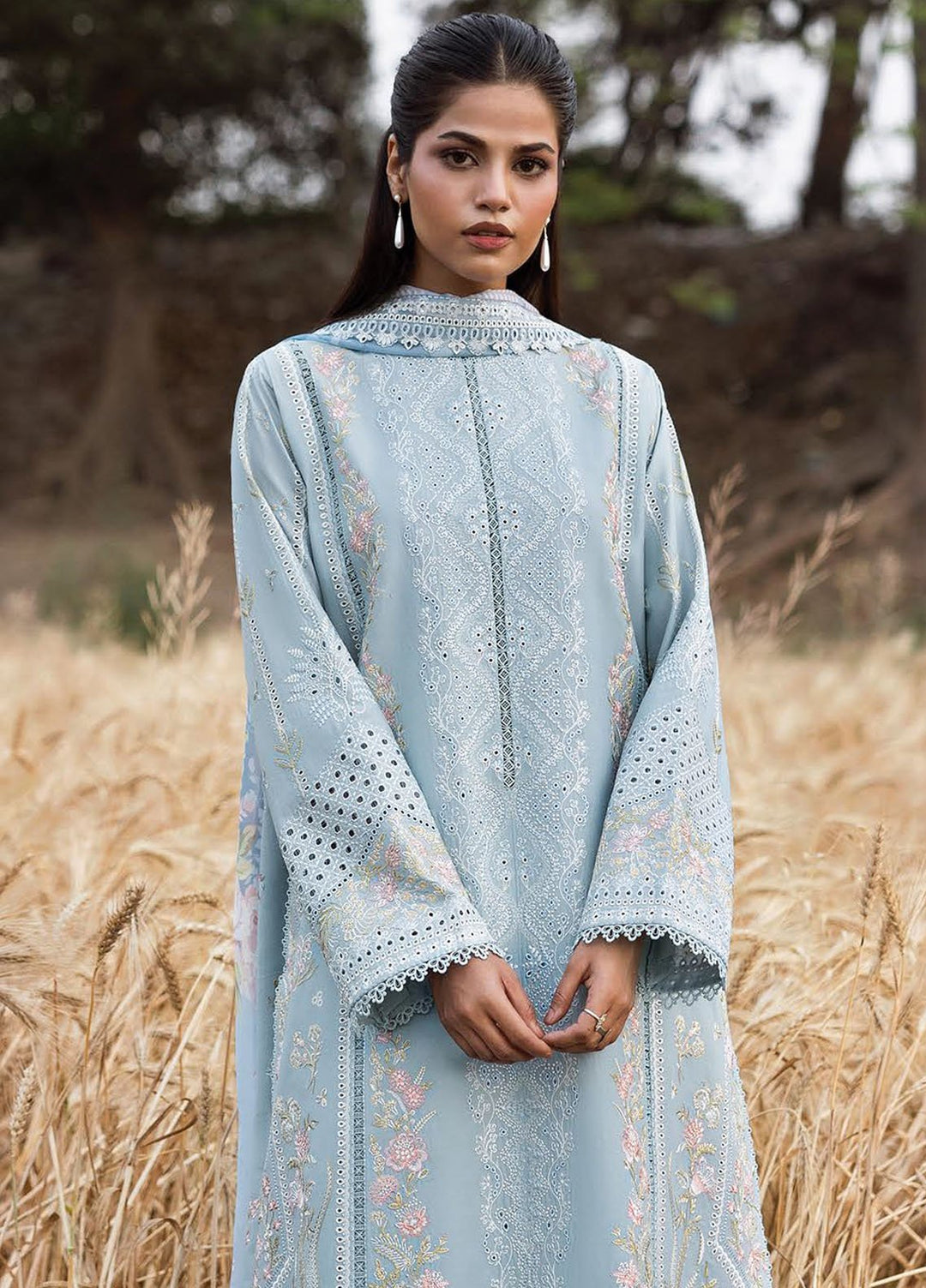 Mulaqaat by Afrozeh Embroidered Lawn Suits Unstitched 3 Piece AF25MFL D-03 Sukoon - Summer Collection