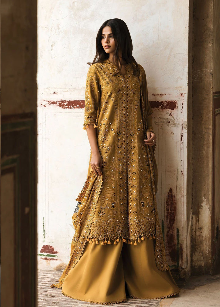 Mulaqaat by Afrozeh Embroidered Lawn Suits Unstitched 3 Piece AF25MFL D-07 Wafa - Summer Collection