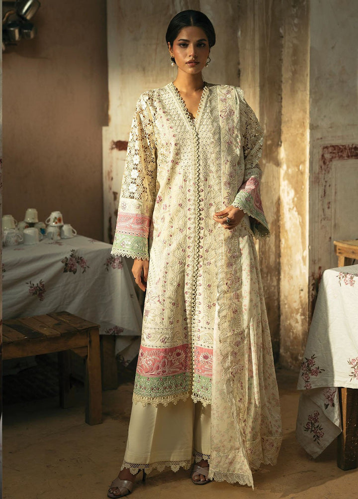 Mulaqaat by Afrozeh Embroidered Lawn Suits Unstitched 3 Piece AF25MFL D-08 Mohabbat - Summer Collection