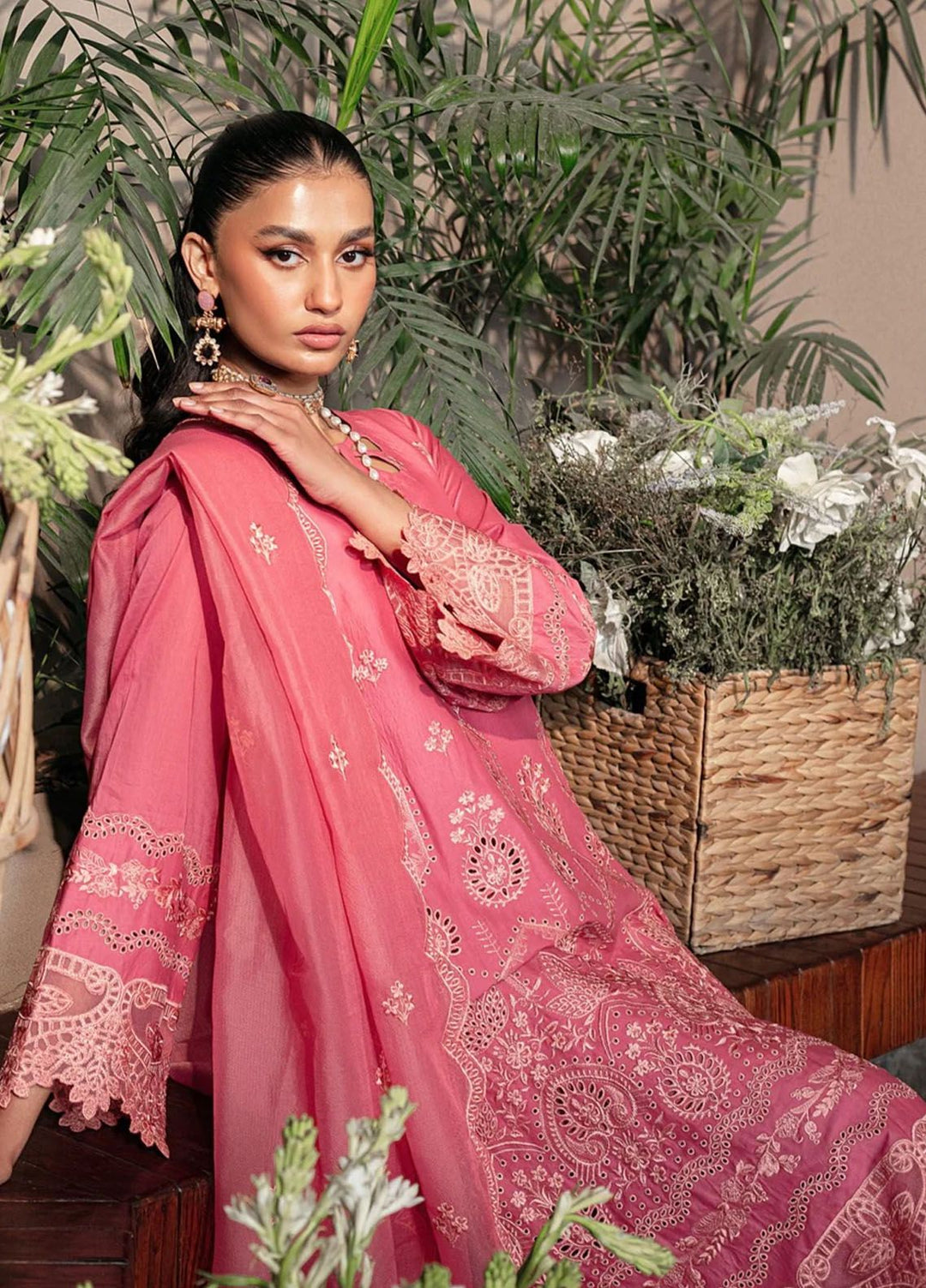 Muntazir By Mohagni Embroidered Lawn Suit Unstitched 3 Piece MG24ML CM-08 - Luxury Summer Collection