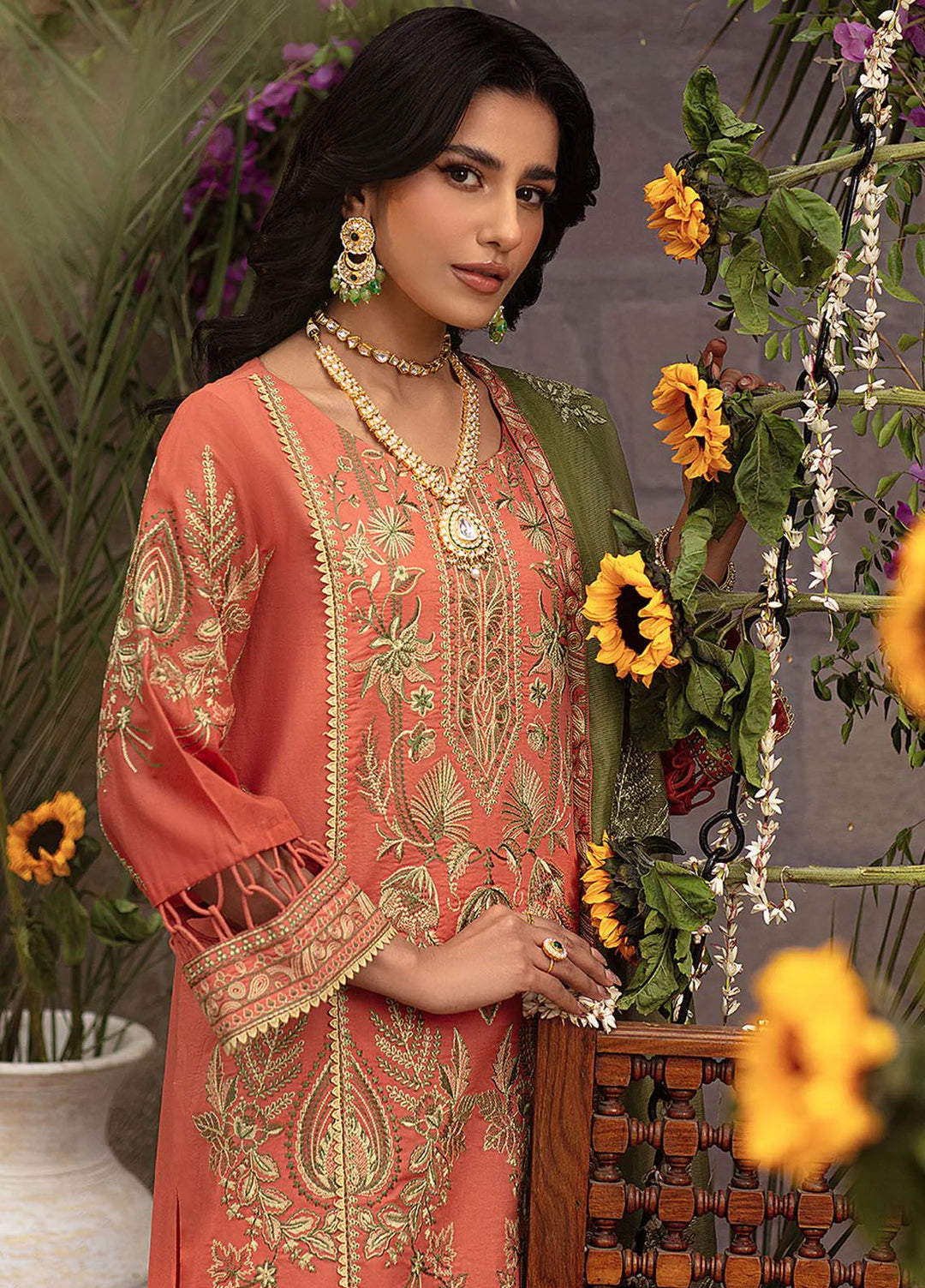 Muntazir By Mohagni Embroidered Lawn Suit Unstitched 3 Piece MG24ML CM-09 - Luxury Summer Collection