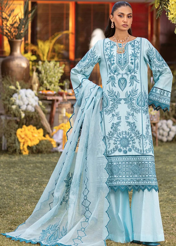 Muntazir By Mohagni Embroidered Lawn Suit Unstitched 3 Piece MG24ML CM-10 - Luxury Summer Collection