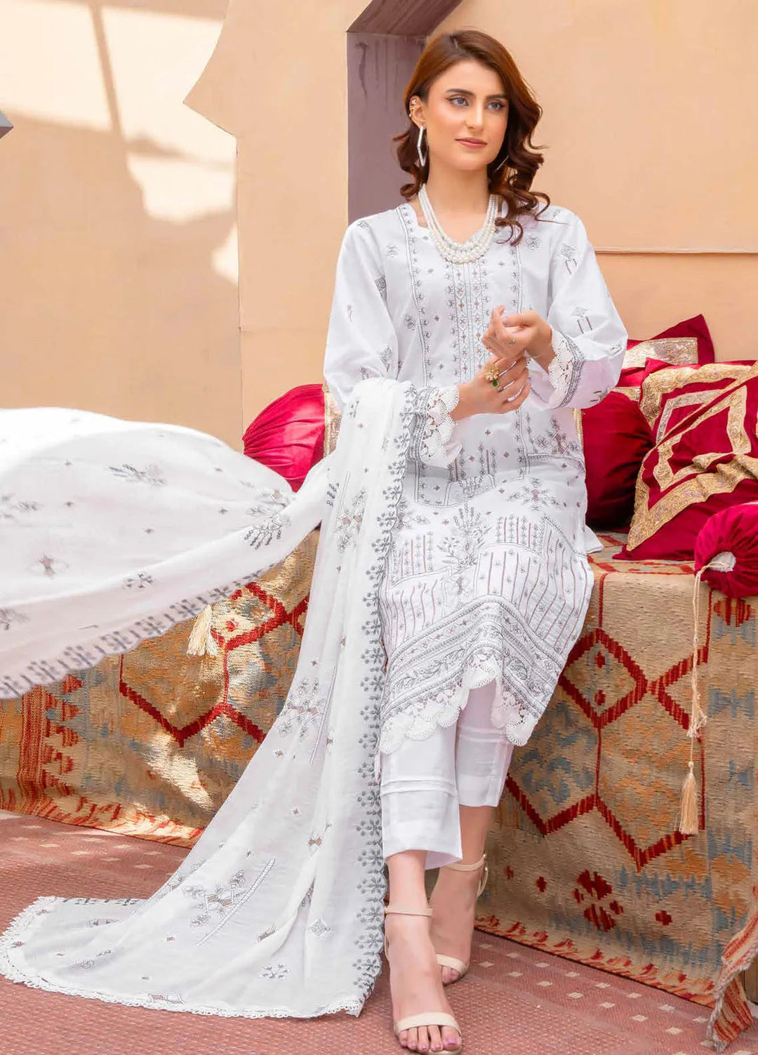 Murad By Riaz Arts Embroidered Lawn Suit Unstitched 3 Piece RA24M DE-01 - Summer Collection