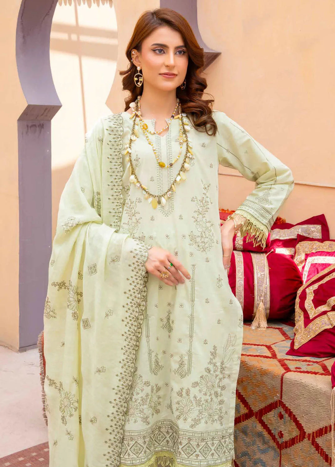 Murad By Riaz Arts Embroidered Lawn Suit Unstitched 3 Piece RA24M DE-02 - Summer Collection