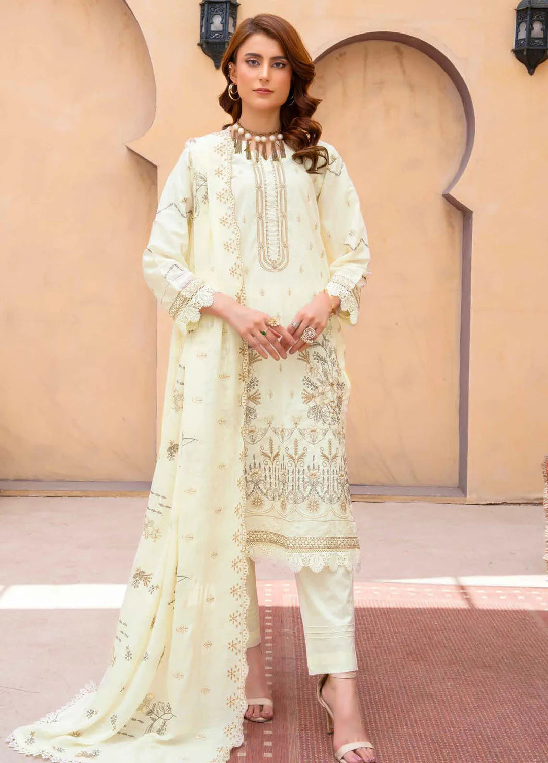 Murad By Riaz Arts Embroidered Lawn Suit Unstitched 3 Piece RA24M DE-05 - Summer Collection