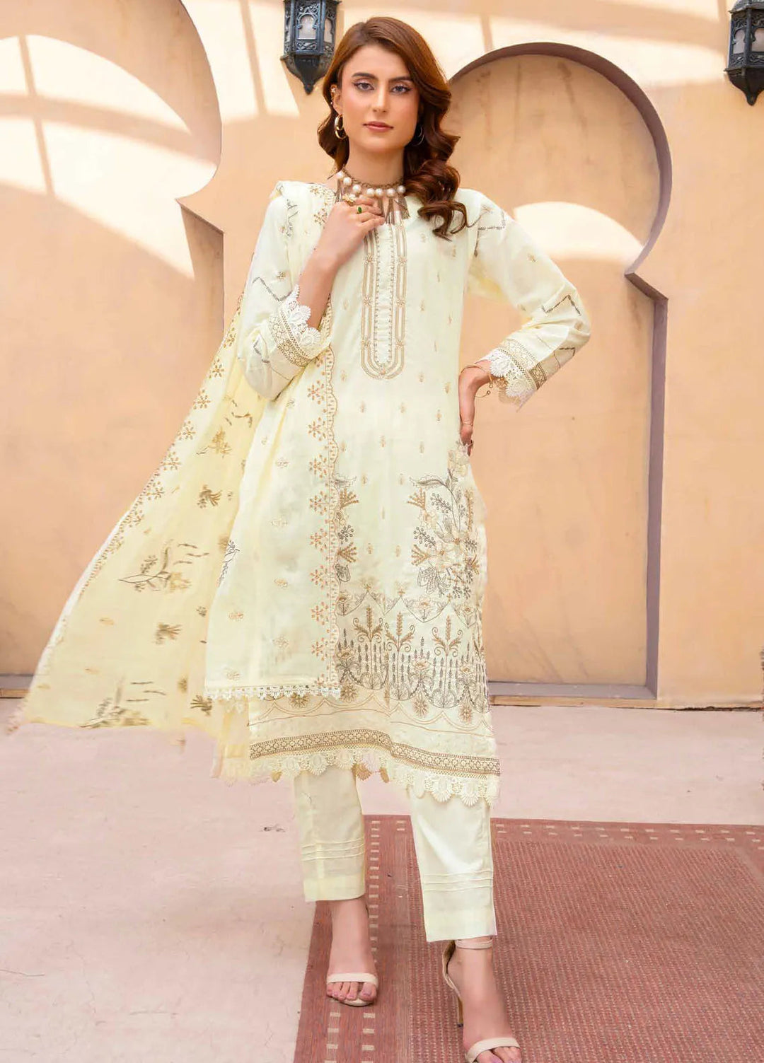 Murad By Riaz Arts Embroidered Lawn Suit Unstitched 3 Piece RA24M DE-05 - Summer Collection