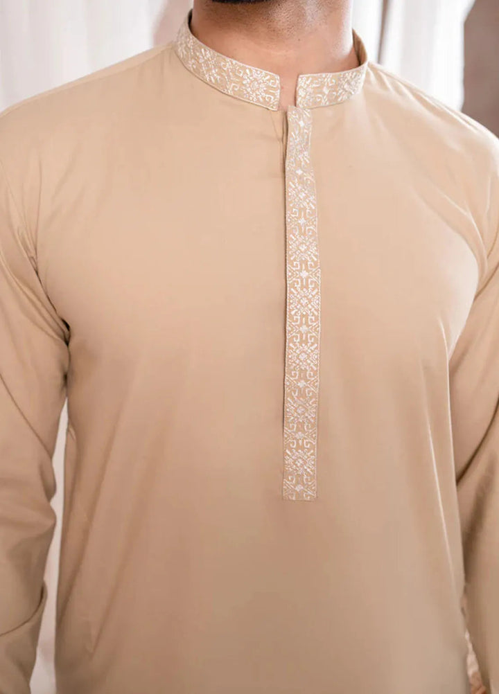 Muraqsh Blended Mens Formal Ivory Kurta Shalwar