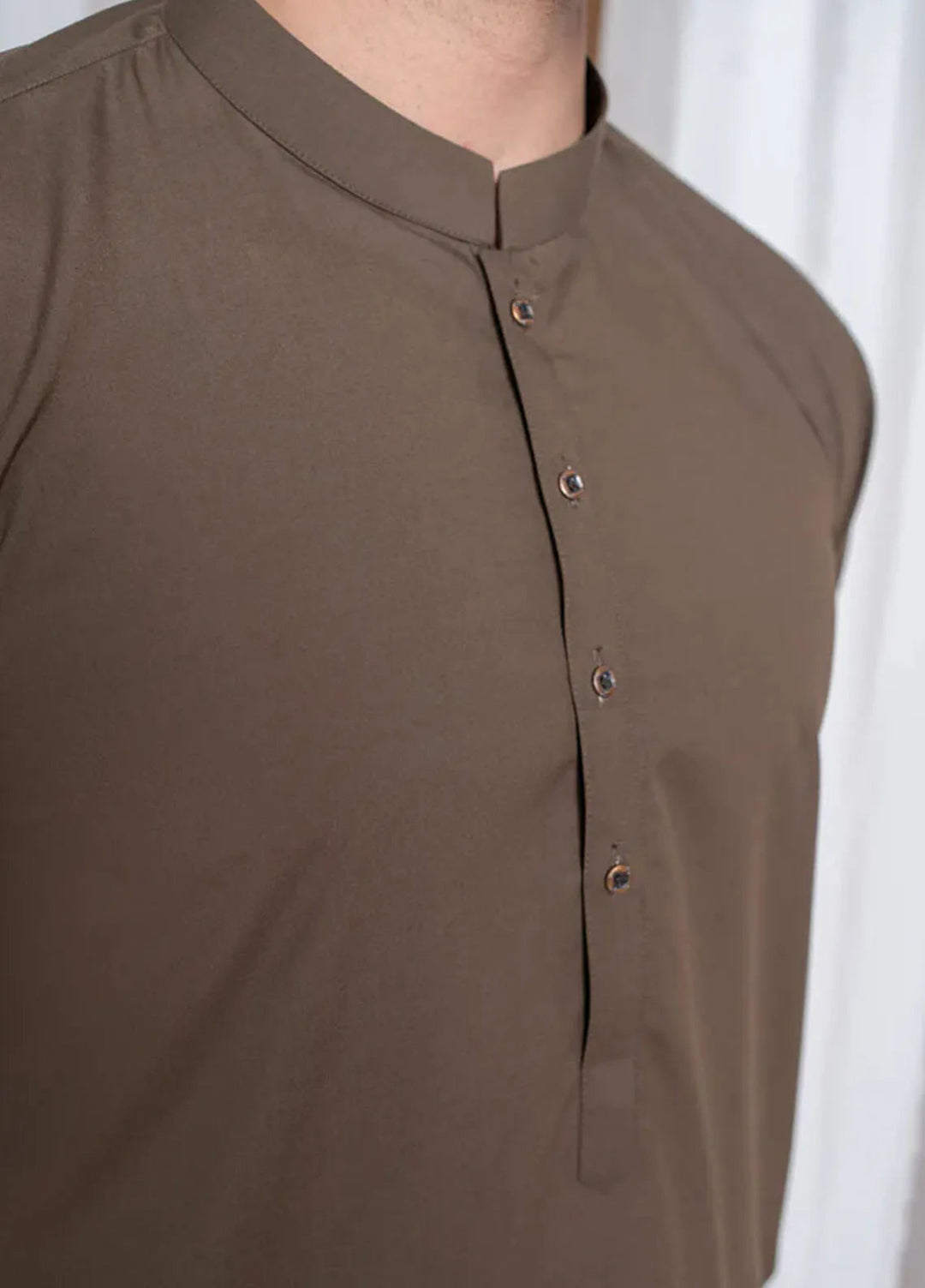 Muraqsh Blended Mens Light Brown Luxury Blended Kurta Shalwar