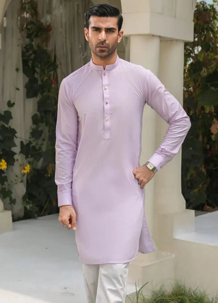 Muraqsh Blended Mens Lilac Kurta Trouser