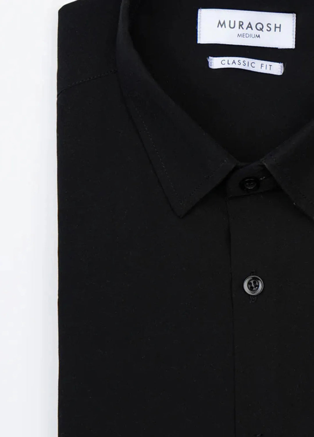 Muraqsh Mens Black Plain Formal Shirt