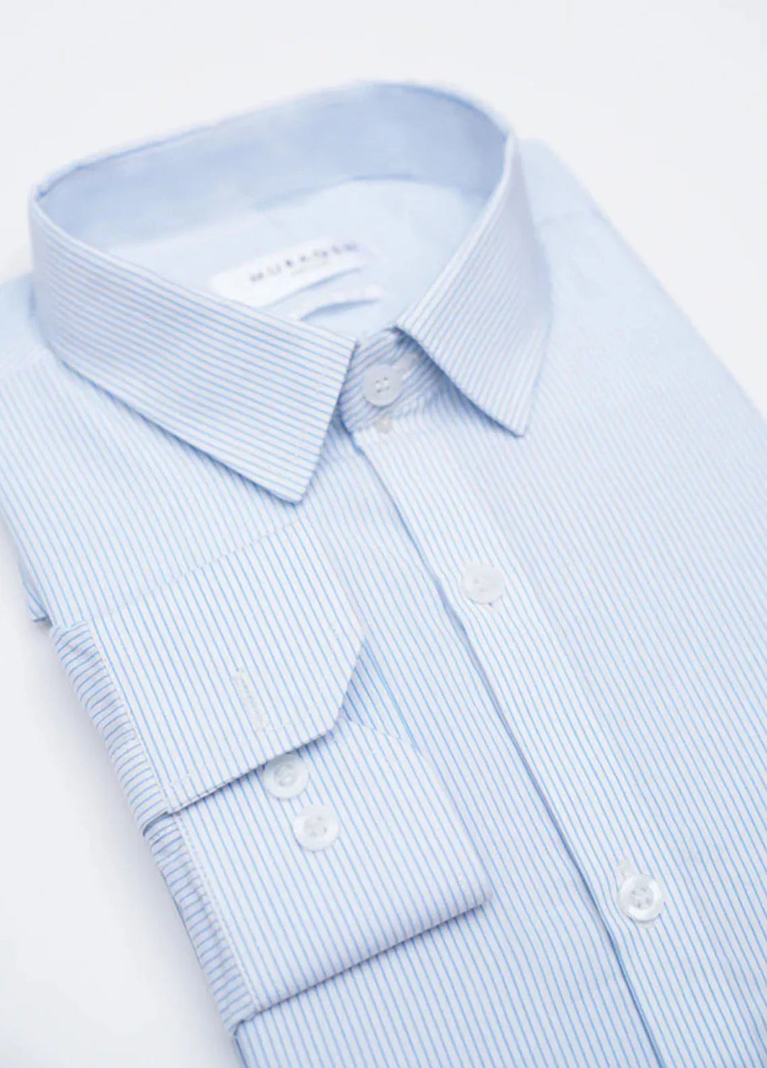 Muraqsh Mens Blue Lining Formal Shirt
